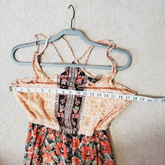 Angie Boho Stretch Aztec Southwestern Patchwork Flowy Beach Resort Midi Dress S - Picture 4 of 7